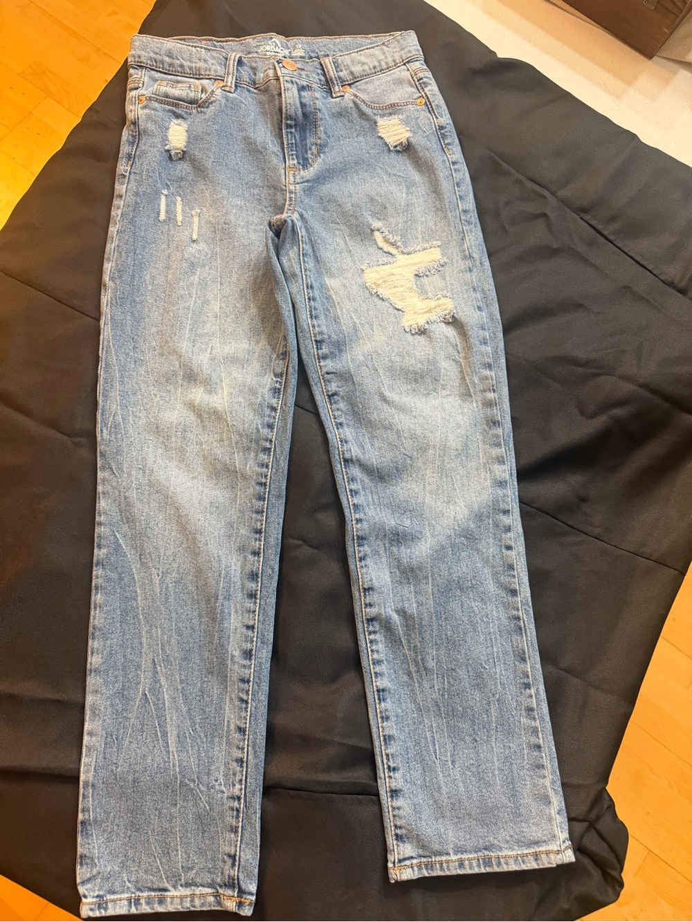 Jordache Light Blue Distressed Straight Leg Jeans